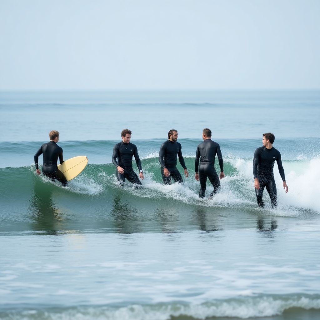 Group surf training session